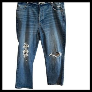 Abercrombie & Fitch The Boyfriend Mid Rise Distressed Ripped Jeans